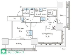 Ｂｒｉｌｌｉａ　Ｔｏｗｅｒ浜離宮の物件間取画像